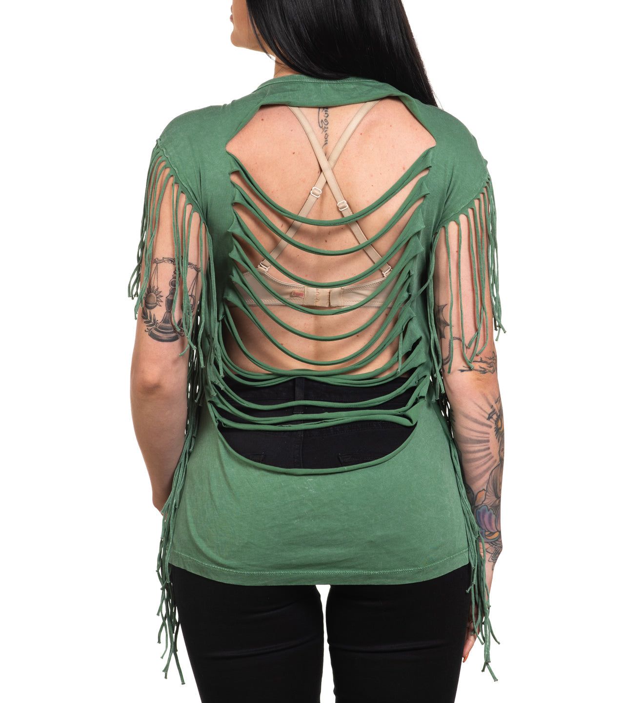 AC Rose Wings Fringe - Affliction Clothing