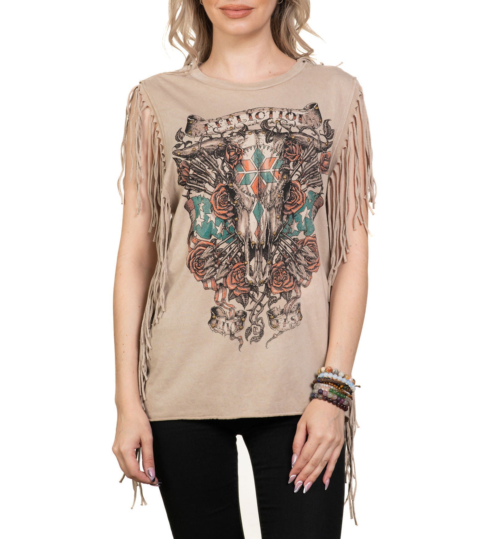 Little Bighorn Fringe Muscle Tee - Affliction Clothing
