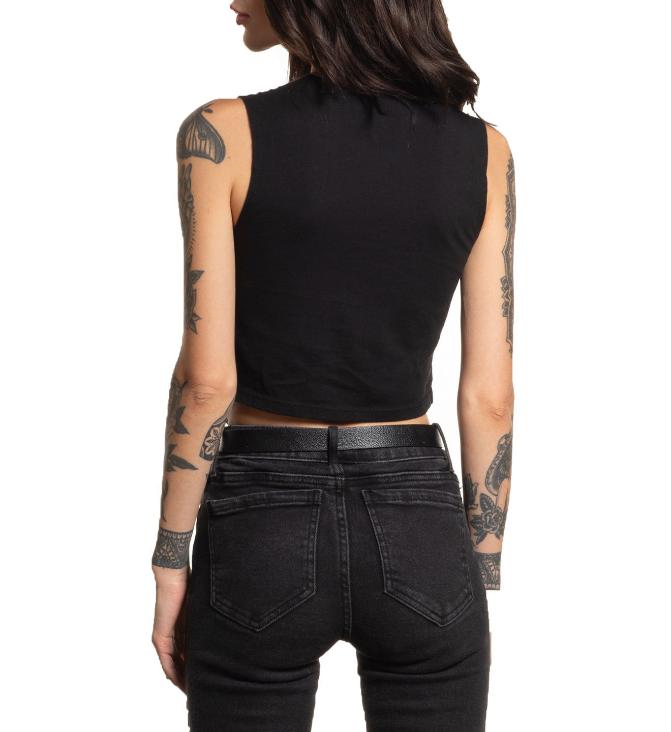 Portrayal Cut Out Crop Tee - Affliction Clothing