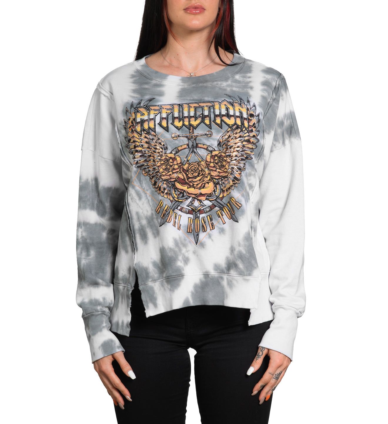 Rebel Rose Tour Crew Fleece - Affliction Clothing