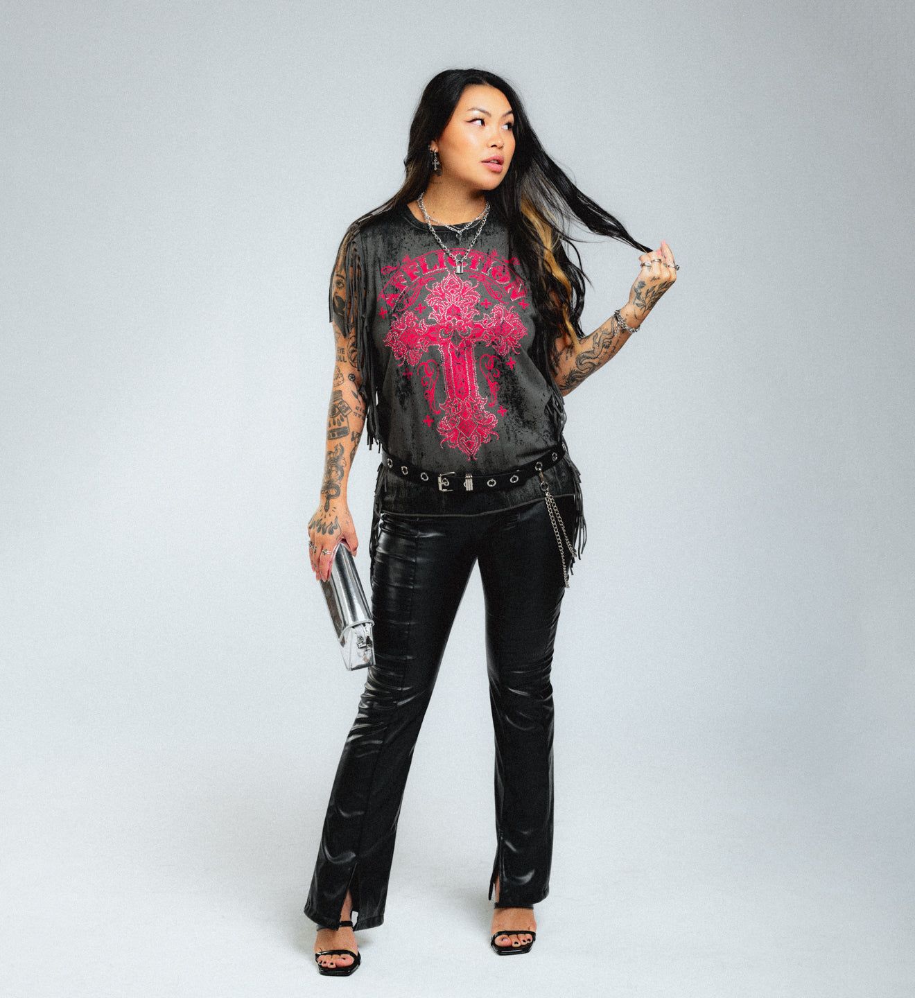 Versailles Fringe Muscle Tee - Affliction Clothing